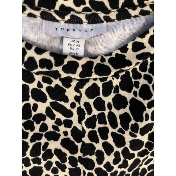 NWT TopShop animal print‎ tie puff sleeve Mini Tea Dress Size 10 - Picture 10 of 12
